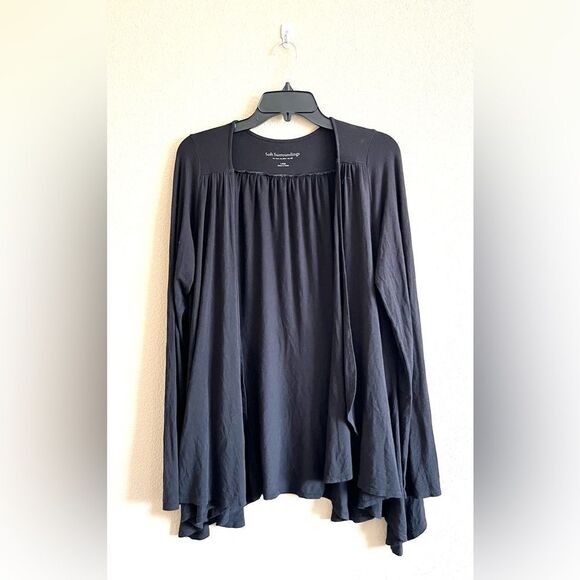 Soft Surroundings Black Draped Open Front Cardigan - Picture 1 of 6